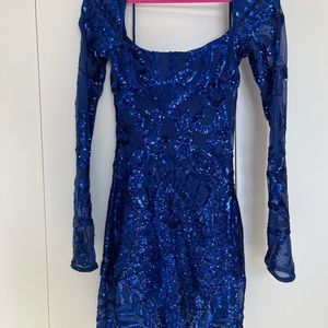 Royal Blue Sequined Dress